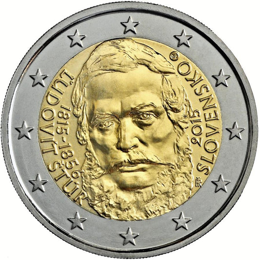 Slovensko 2 euro 2015 Ľudovít Štúr Karta