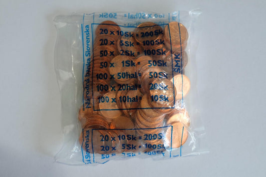 50 Halierov Set mincí 2005 v originál bankovom sáčku UNC