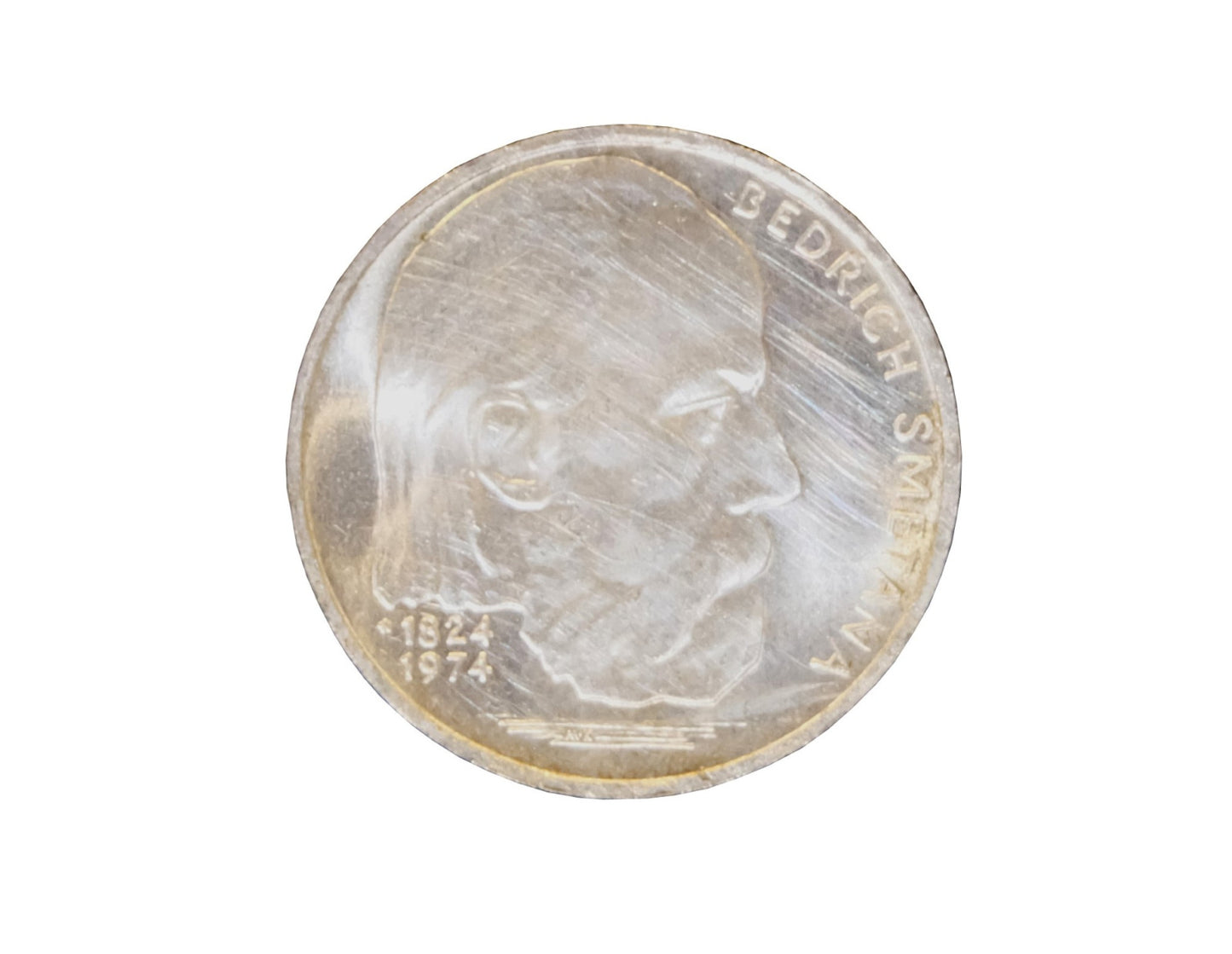 1974 Strieborná minca 100 Kčs B. Smetana 150. výročie